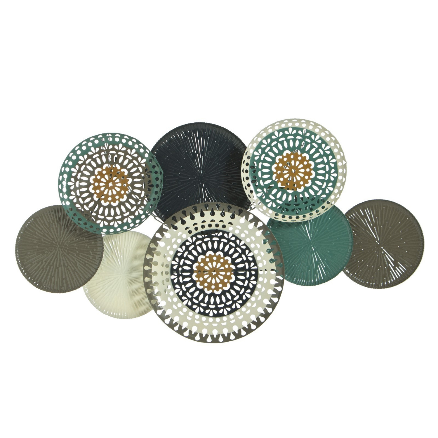 яяяДекор настенный металл "Модерн" серый с бирюзой 64х7х112 см  7090428