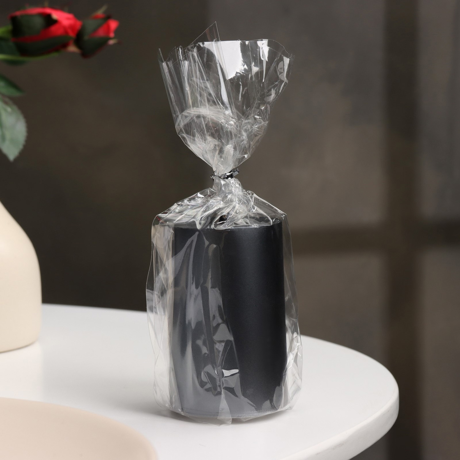 Свеча-цилиндр гладкая, 5х7,5 см, мокрый асфальт, 6 ч 9889608