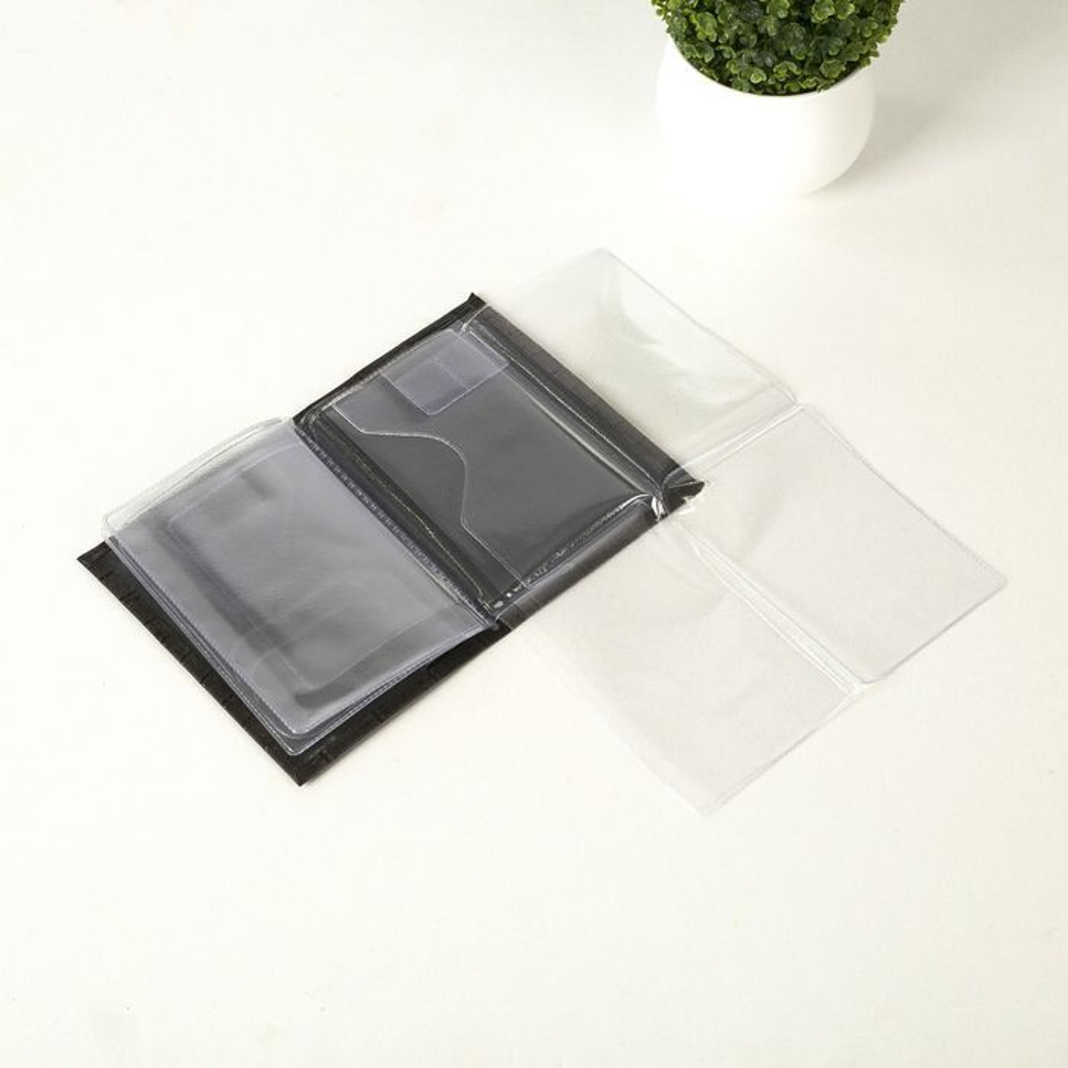 Обложка д/автодокументов, 9,7*1,0*13,7 с вкладышами ПВХ, иск.кожа под крокодила, коричневый 4895901