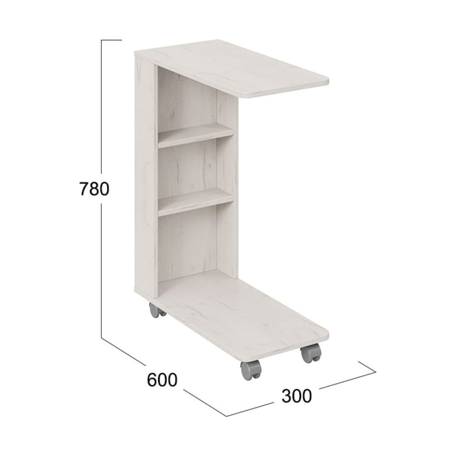 Стол журнальный тип14 Дуб Крафт БЕЛЫЙ ТриЯ *1