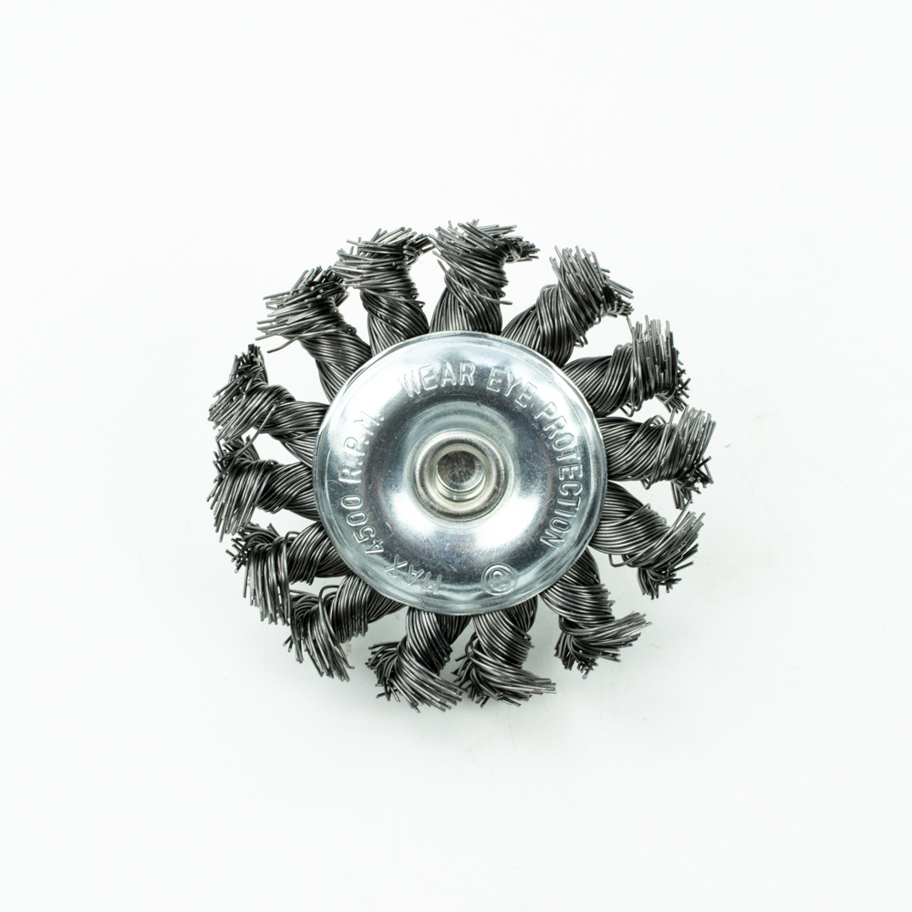 Щетка-крацовка "круглая" витая жесткая проволока 0,5мм 75мм для дрели арт.36703075 Bohrer *1/10/120