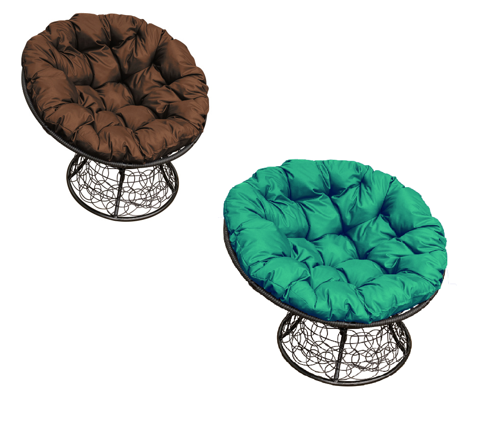 Кресло садовое "Папасан" цвет черный, подушка микс, d=97*97*75см, до 150кг М-групп *1