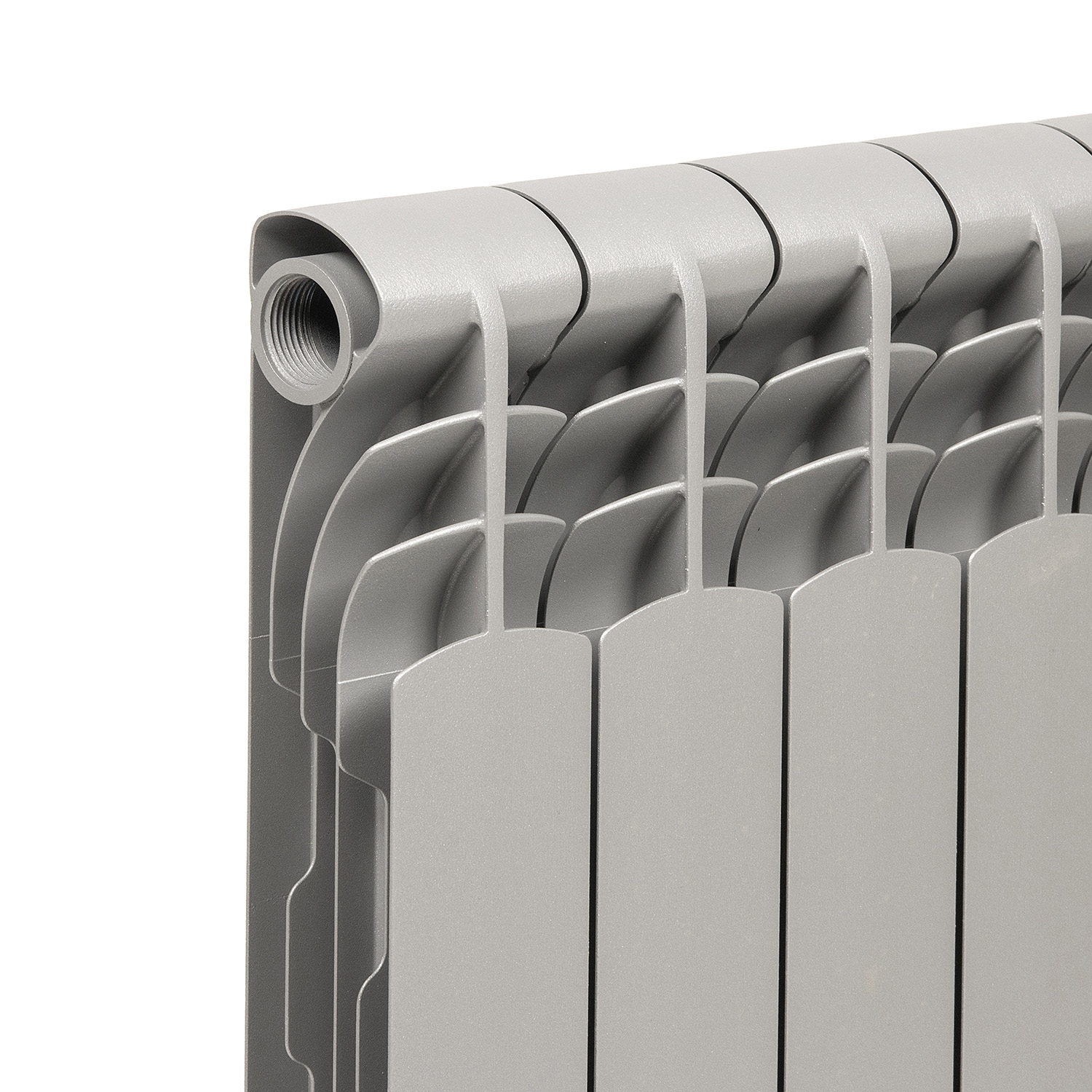 Радиатор биметаллический 8 секций Royal Thermo Revolution, 500 мм, серый Радиатор биметаллический 8 секций Royal Thermo Revolution, 500 мм, серый