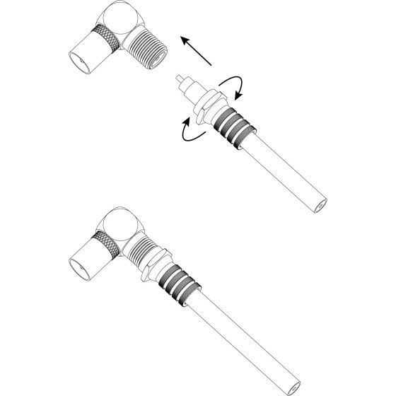 Переходник TV гнездо F - штекер TV угловой ЭРА SIMPLE Б0048298 *10/50
