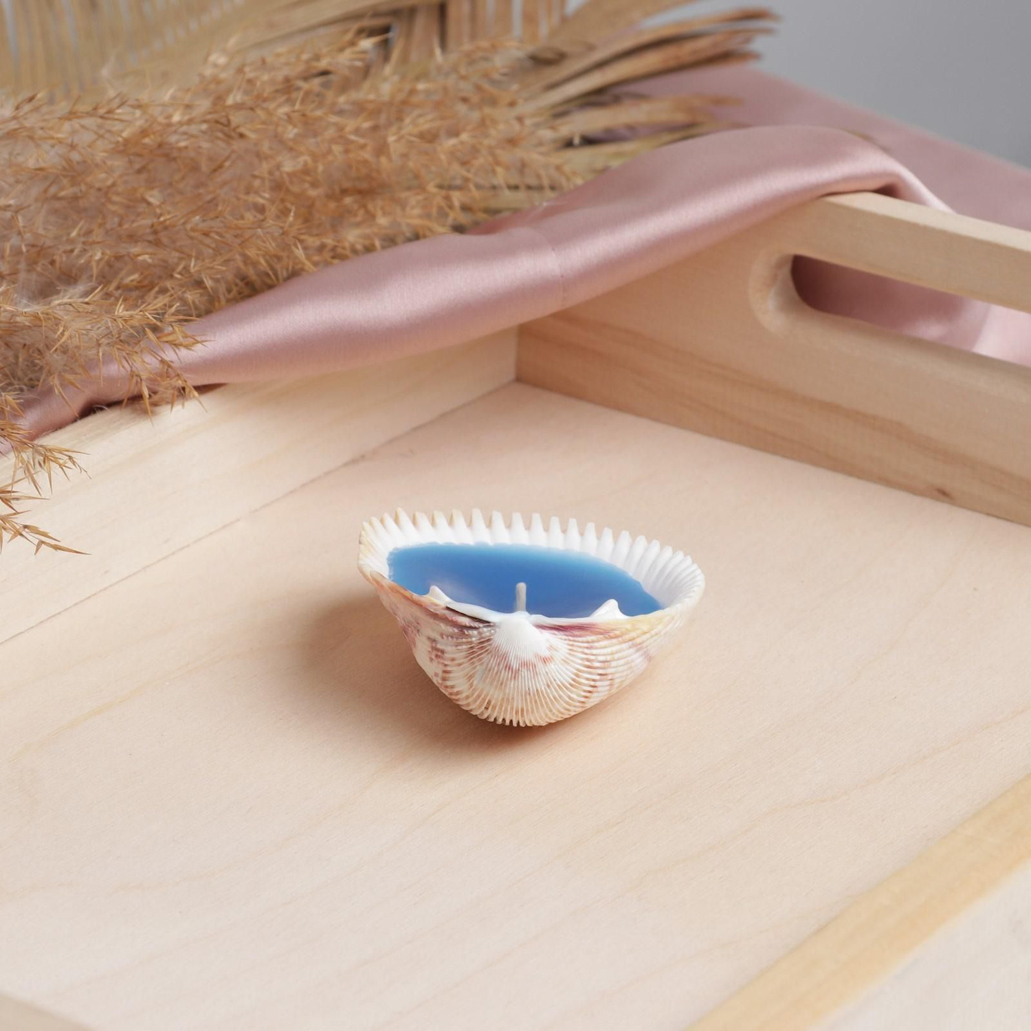 Свеча-ракушка "Time to dream", синяя, 9 х 6 х 2,5 см