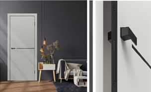 Комплект двери межкомнотной Калифорния Серый жемчуг 600мм (дверь+погонаж+замок+ручка+петли)*1