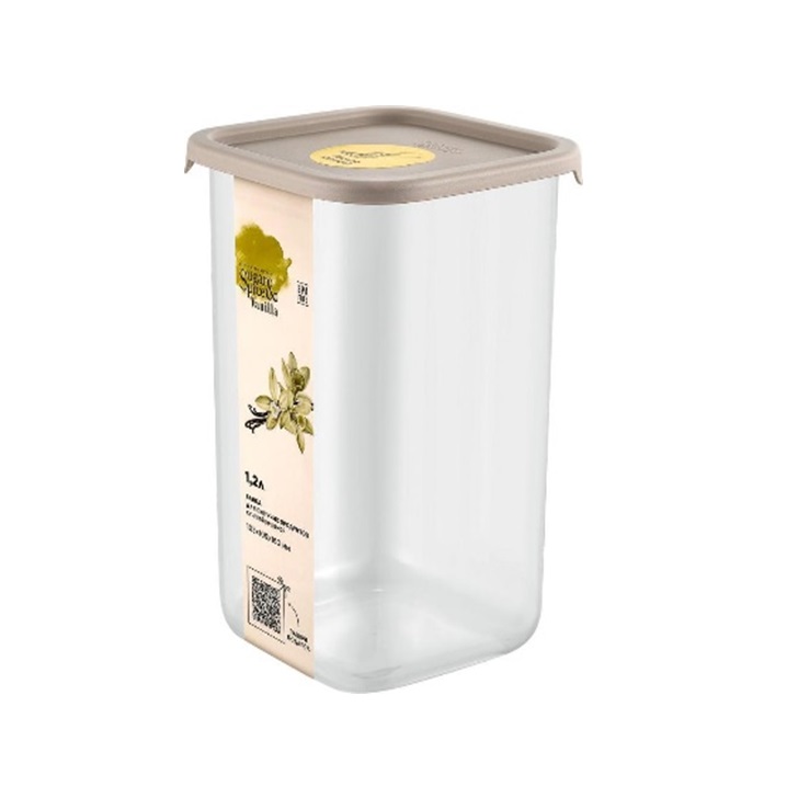 Банка для продуктов пластм. "Vanilla" 1,2л 105x105x160мм Трюфель SE168510025 "Sugar&Spice" *1/9 Банка для продуктов пластм. "Vanilla" 1,2л 105x105x160мм Трюфель SE168510025 "Sugar&Spice" *1/9