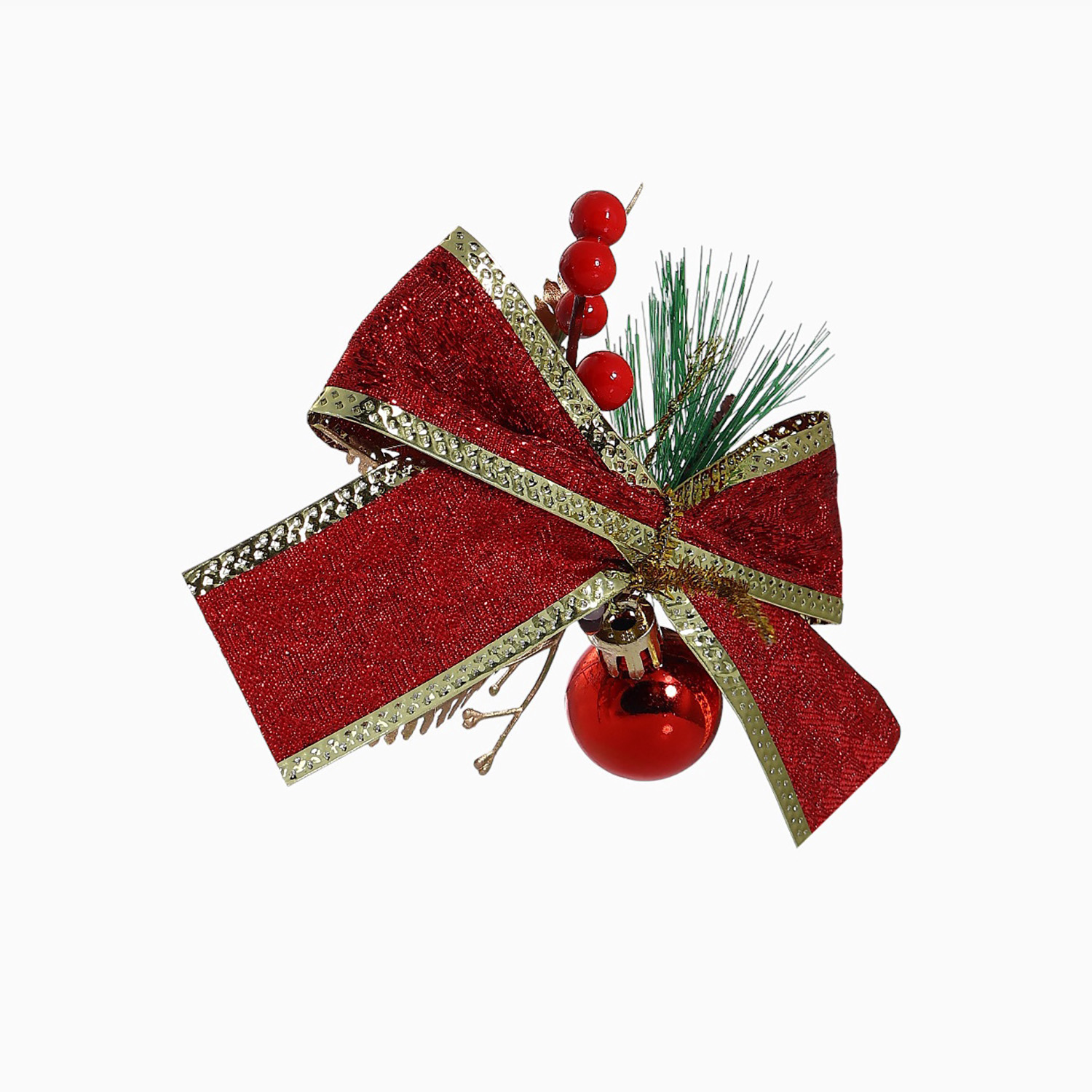 Украшение ёлочное "Бант изыск" (набор 3 шт) 10х7 см, красный 9692824