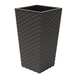 Кашпо пластм. "Ротанг" высокое 198х198х360мм Коричневый М3086 ("М-Пластика") *1/10