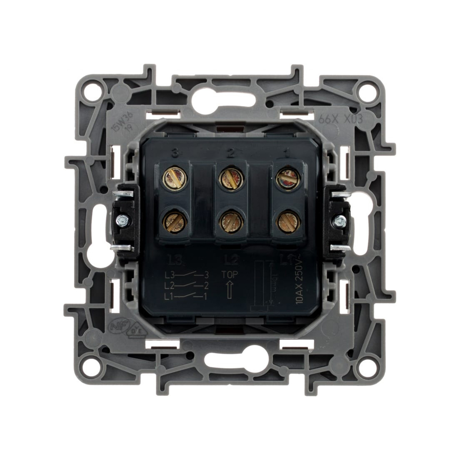 Механизм выключателя "Etika" 3-м. белый Leg 672213  *1/10