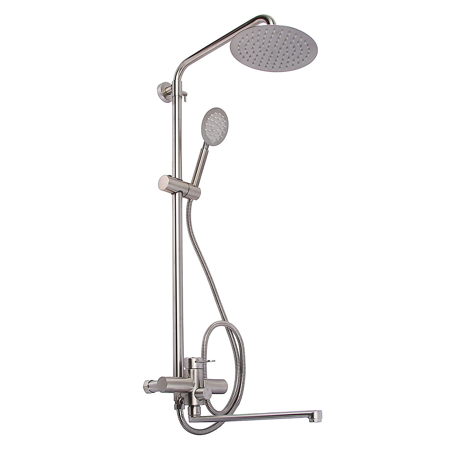 Смеситель д/ванны со стойкой для душа + ручной и тропический душ Fmark FS8345-35 *1