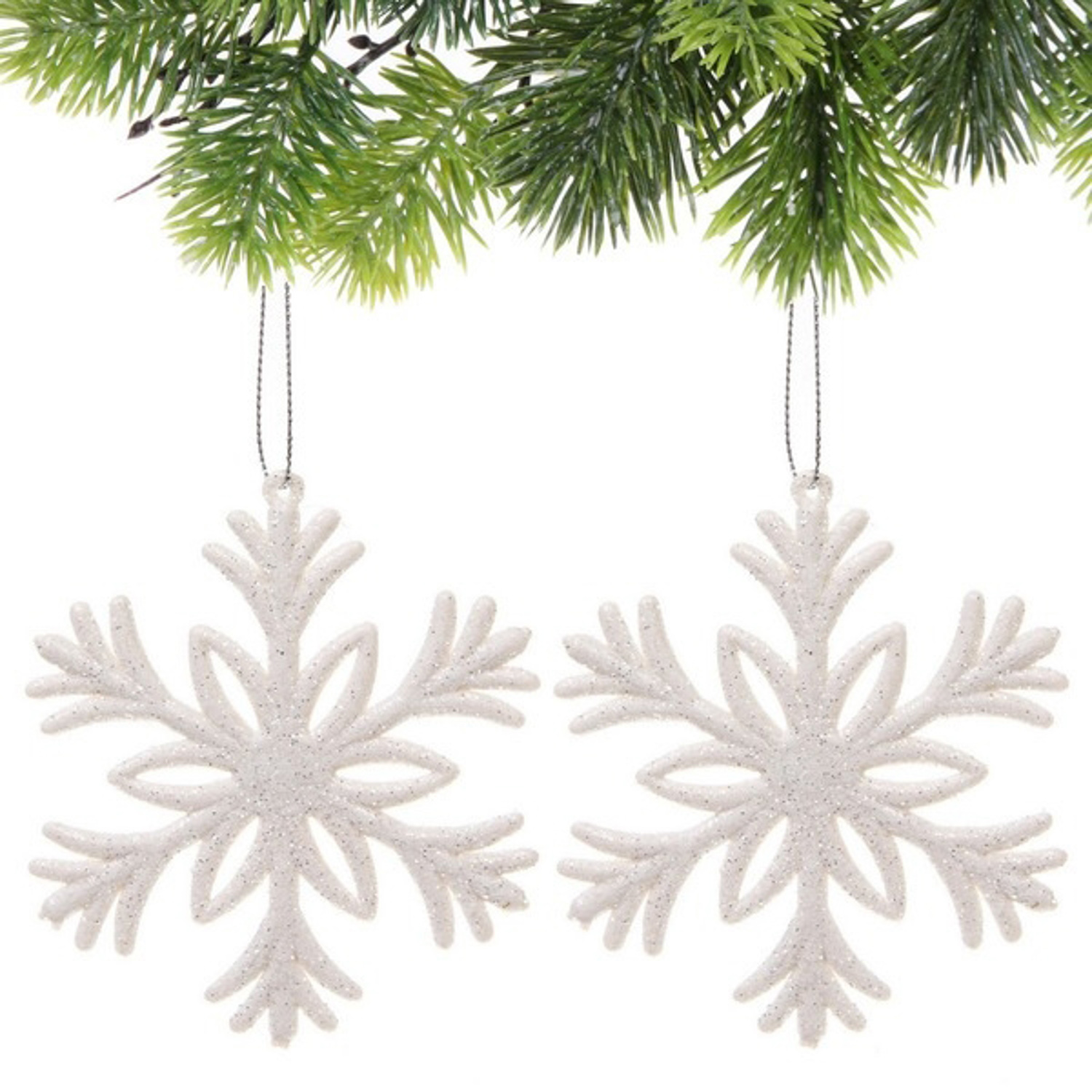 Подвеска "Снежное волшебство" 10 см (набор 2 шт), белый