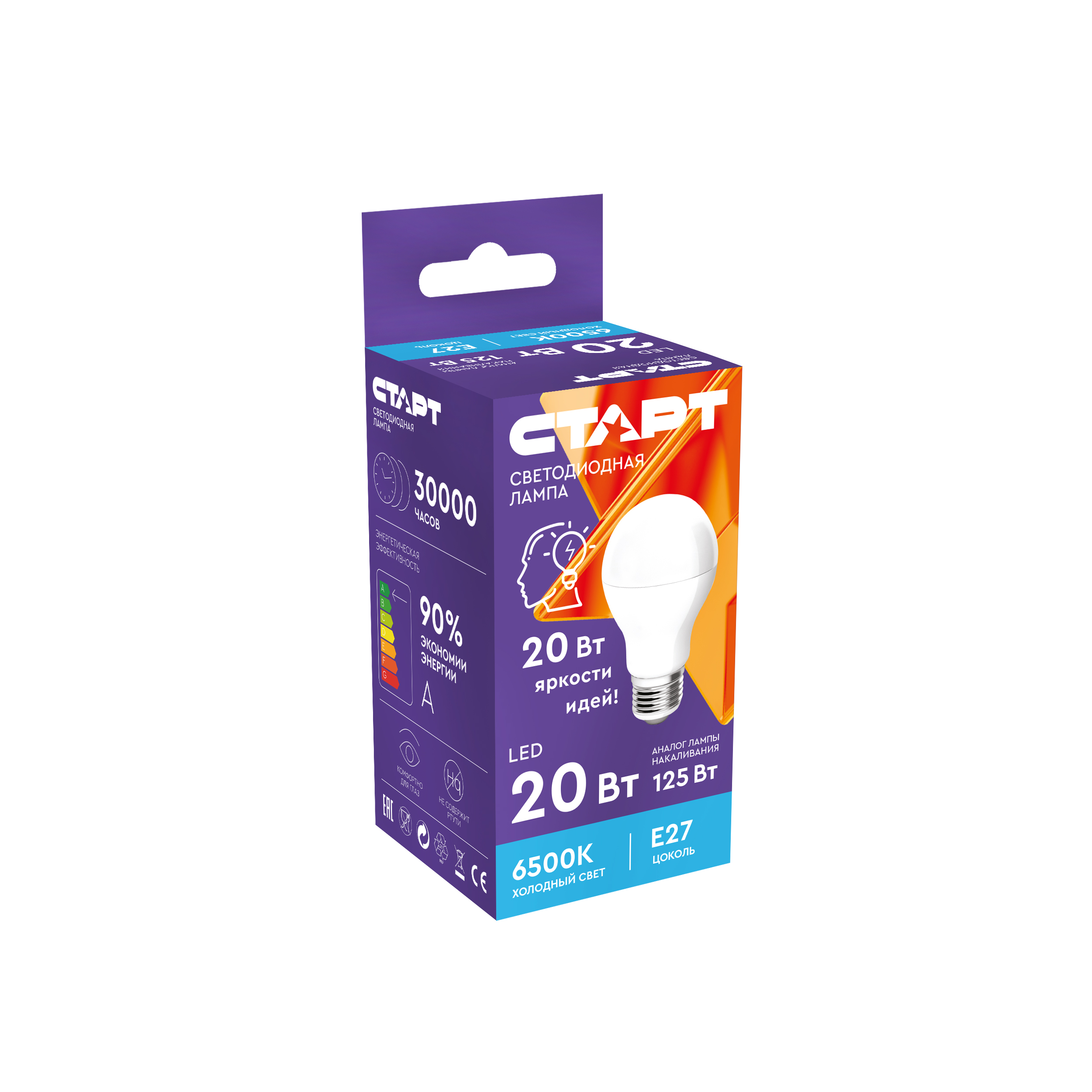 Лампа светодиодная 20W Е27 груша 6,5К холодный Старт LEDGLSE27 20W 65 ПР *10/100 Лампа светодиодная 20W Е27 груша 6,5К холодный Старт LEDGLSE27 20W 65 ПР *10/100