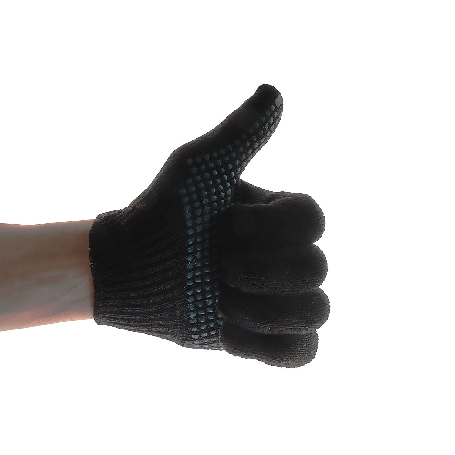 Перчатки ХБ с ПВХ 10кл (5нитей) 95гр черные двуслойные зимние (648Р) Ladoni  *5/100/200