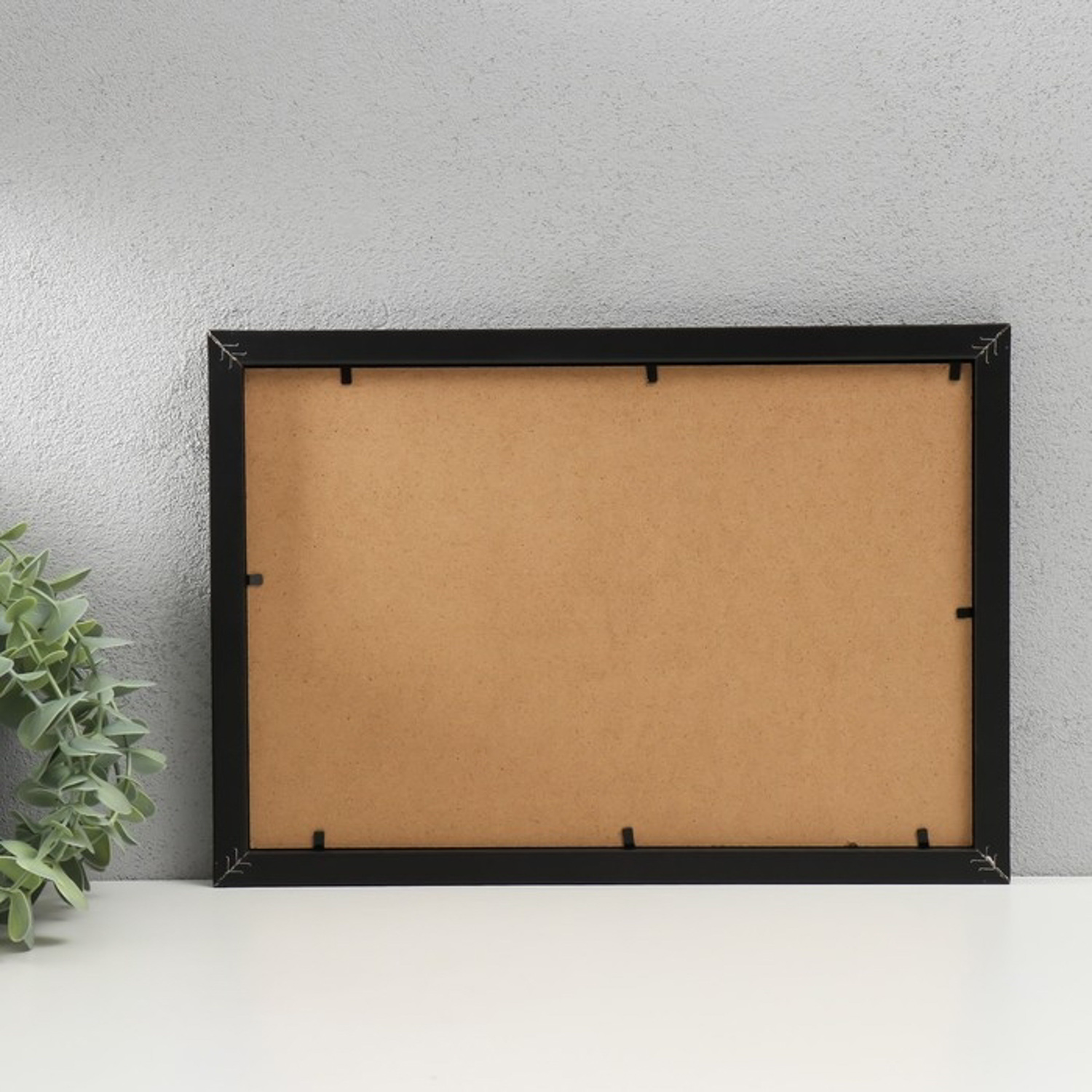 Фоторамка дерево, стекло на 2 фото 10х15 см "Паспарту" чёрная 2х23х33 см  9614908