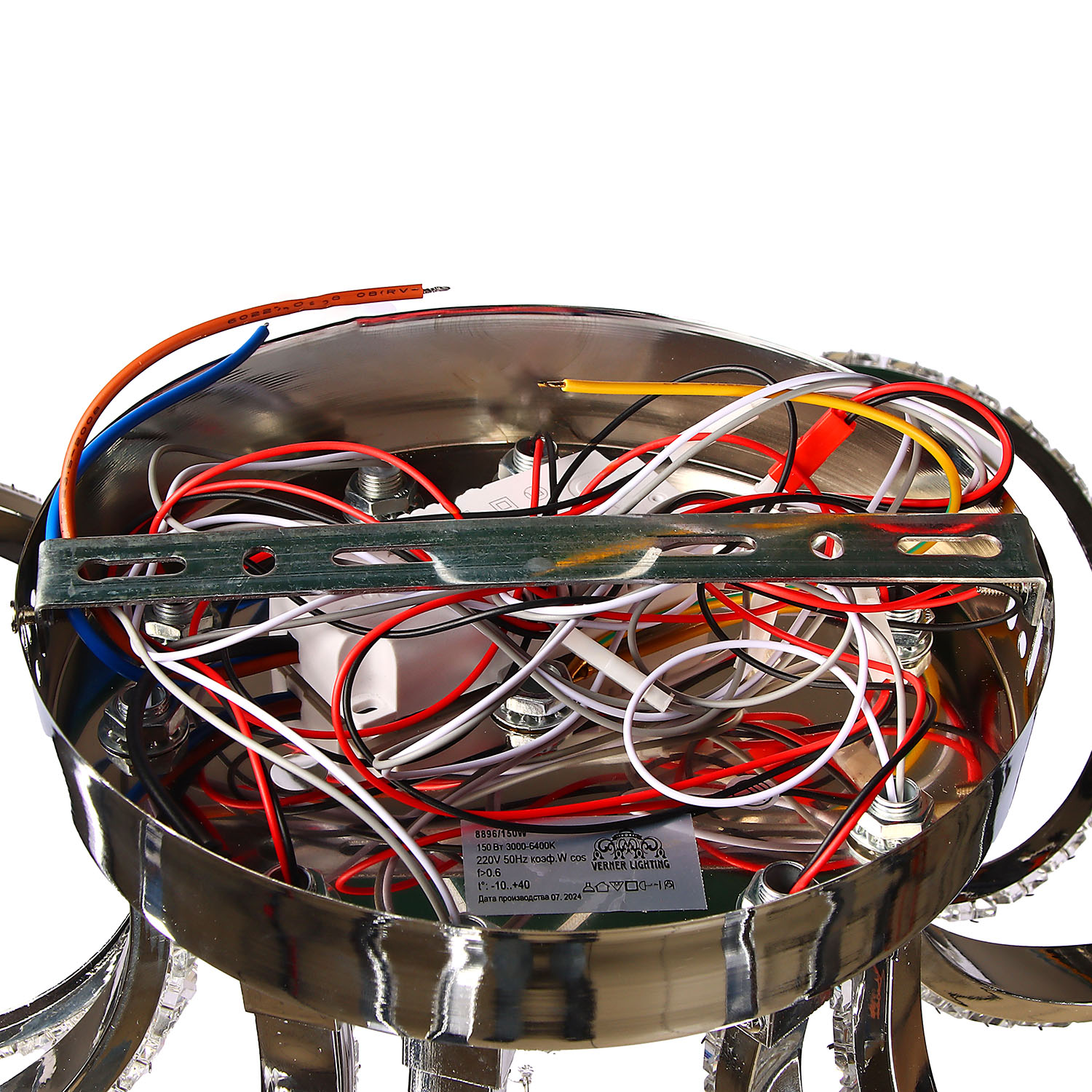 Люстра 8897/130W Chrome 500 мм 3 реж., пульт S=16м2  VERNER LIGHTING *1