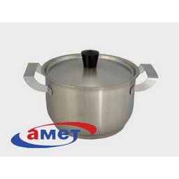 Кастрюля нерж. "АМЕТ" "Дачная" 4,0л  d20см, выс.12,5см, d дна 18,1см  Мет.кр. 1с818  (Аша)   *1/4
