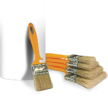 Кисть "Эмали" 25*10 желт.пласт.ручка (Акор) *10/130