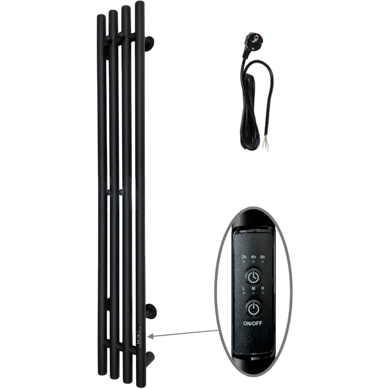 Полотенцесушитель электрический Пэк сп Вектор 120*15 черный ВГП Тругор *1