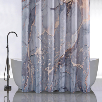 Штора  для ванной "Санакс" п/эстер 180*180см "Серые разводы"  без колец 01-93 *1/24