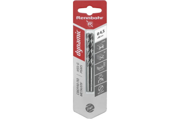 Сверло по металлу 4,50*80/47мм HSS-G P6M5 (2шт) блистер арт.675045 DYNAMIC RENNBOHR *10/40/640 Сверло по металлу 4,50*80/47мм HSS-G P6M5 (2шт) блистер арт.675045 DYNAMIC RENNBOHR *10/40/640