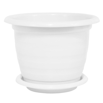 Кашпо пластм. "Виола" 3,5л d верха 230мм h175мм с поддоном Белый М1339 (ЗПИ "Альтернатива") *1/20