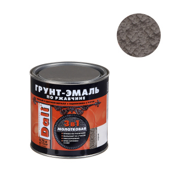Грунт-эмаль 0.75 л по ржавчине DALI, серая, с молотковым эффектом