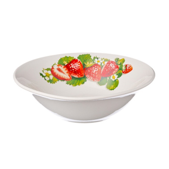 Тарелка фарфор. DECO "Клубника" глубокая d20см 500мл ДФ- ТС20-1 *72
