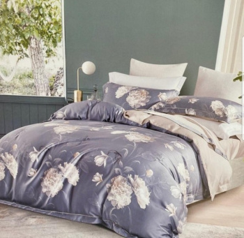 Постельное белье евро сатин Орхидея 2513, наволочки 70*70см - 2шт *1/4