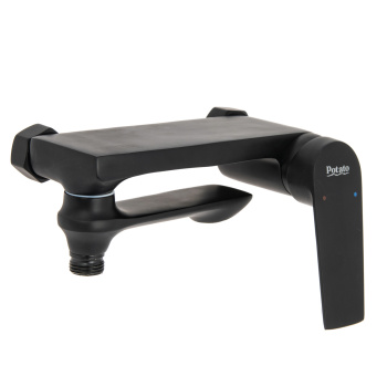 Смеситель для ванны "Potato" P30167-6 короткий излив (черный матовый) *1/10