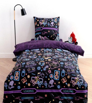 Постельное белье детское 1,5сп поплин Тинейджер Василек 71041/1 Джойстики наволочка 70*70 - 1шт *1/7