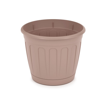 Кашпо пластм. "Дионис" 1,6л d верха 157мм h129мм с поддоном, прикорн.полив Бежевый М8520 *1/32