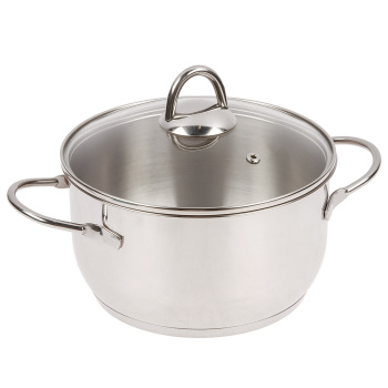 Кастрюля нерж. 3,0л "Классика-Прима" с Теплораспр.дн, d22см, Стек.кр, прутк.руч.1с753 (Аша) *1/6