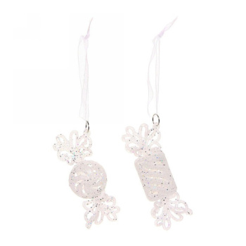 Набор подвесок "Конфетки", 10 см, 2 шт., белый блеск