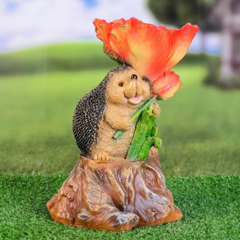 Садовая фигура - поилка "Ежик на пне" 26см 7697272