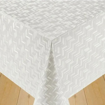 яяяСкатерть клеёнка атласная с тиснением 140 х 100см "Star" Белая, рис.:"микс" "Dekorama" *1/20