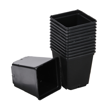 Набор горшков для рассады пластм. (0,25л *12шт) квадратный черный (Ангора) *1/160