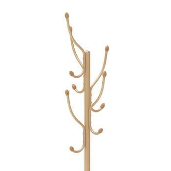 Вешалка напольная "Стойка" с кругл.осн., 5кр. с дерев.након.,выс.1,95м Золотой ВКО1/З ("Ника") *1