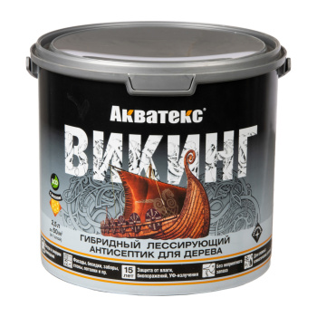Антисептик 2.5 л для дерева АКВАТЕКС ВИКИНГ, гибридный, лессирующий, палисандр