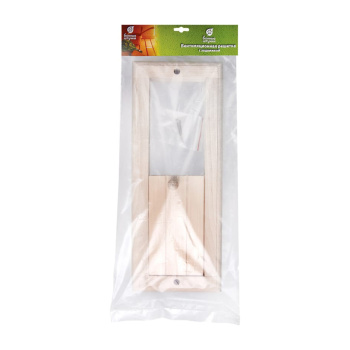 Вентиляционная решетка с задвижкой, липа, 31,5х16,5 "Банные штучки" в кор. /5