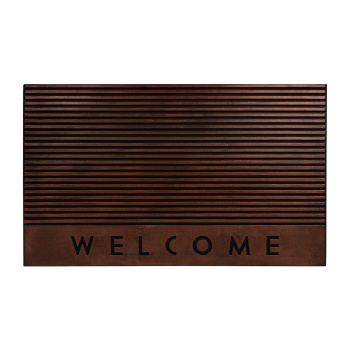 Коврик 45*75 см придверный медь "Welcome" рифленый "VORTEX" (арт.24271) *1/10