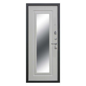 Дверь металлическая 6 см Царское зеркало Серебро Белый ясень 860х2050 ЛЕВАЯ ФЕРРОНИ *1