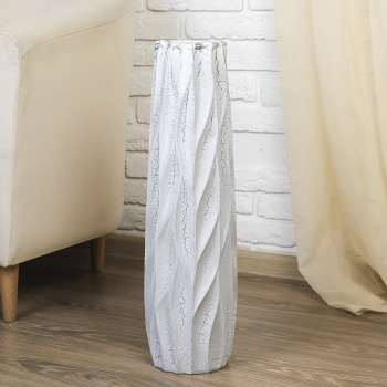 Ваза керамика напольная "Айсберг" круглая, d-9 см 60 см, белый 3931559