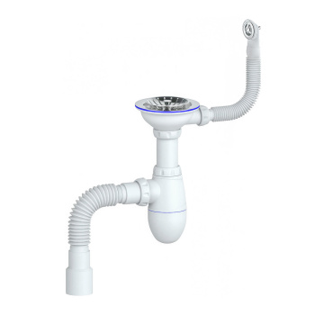 Сифон бутылочный 3 1/2"*40 с гибким гофрир. переливом (кругл.) В411 Unicorn *1/35