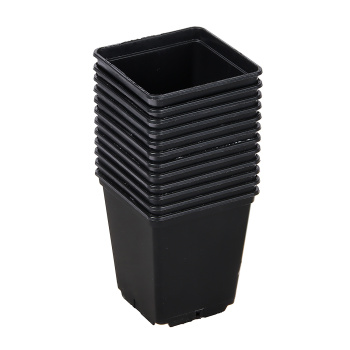 Набор горшков для рассады пластм. (0,25л *12шт) квадратный черный (Ангора) *1/160