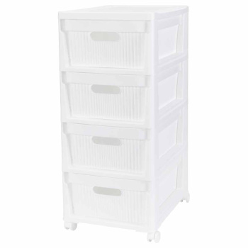 Комод пластм. "Velvet" 4 ящика выс.690мм, шир.300мм, гл.385мм Белый 435218816 ("Бытпласт") *1