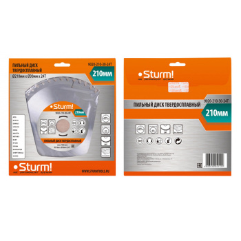 Диск пильный 210*30,0мм 24 зубьев по дереву (9020-210х30х24Т) Sturm *1/40 Диск пильный 210*30,0мм 24 зубьев по дереву (9020-210х30х24Т) Sturm *1/40