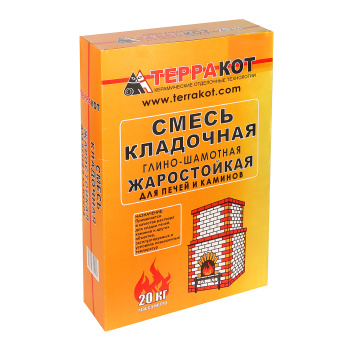 Смесь кладочная глино-шамотная 20 кг Терракот, жаростойкая Смесь кладочная глино-шамотная 20 кг Терракот, жаростойкая