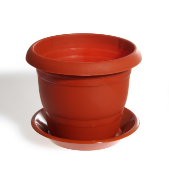 Кашпо пластм. "Toprak" 1,8л d верха 170мм h140мм с поддоном Терракот А5210тр (Копейск)  *1/40