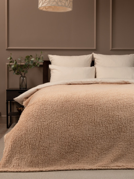 Плед 200*220см искусственный мех овчина охра TCH SH BE12 012/2022 NC Absolute *1